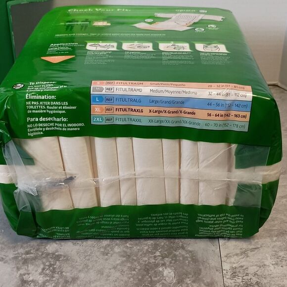 FitRight Ultra Adult Diapers, Disposable Incontinence Briefs with Tabs X-Large - Picture 6 of 8